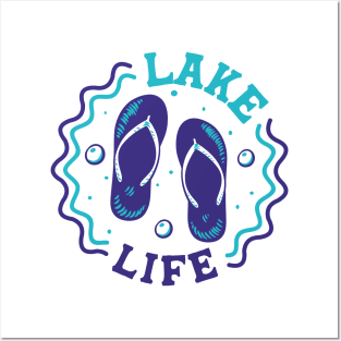 Lake Life // Fun Summer Flip Flop Badge Posters and Art